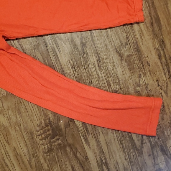 Free People orange long sleeve v neck flowy oversized tunic Sz m - Picture 4 of 11